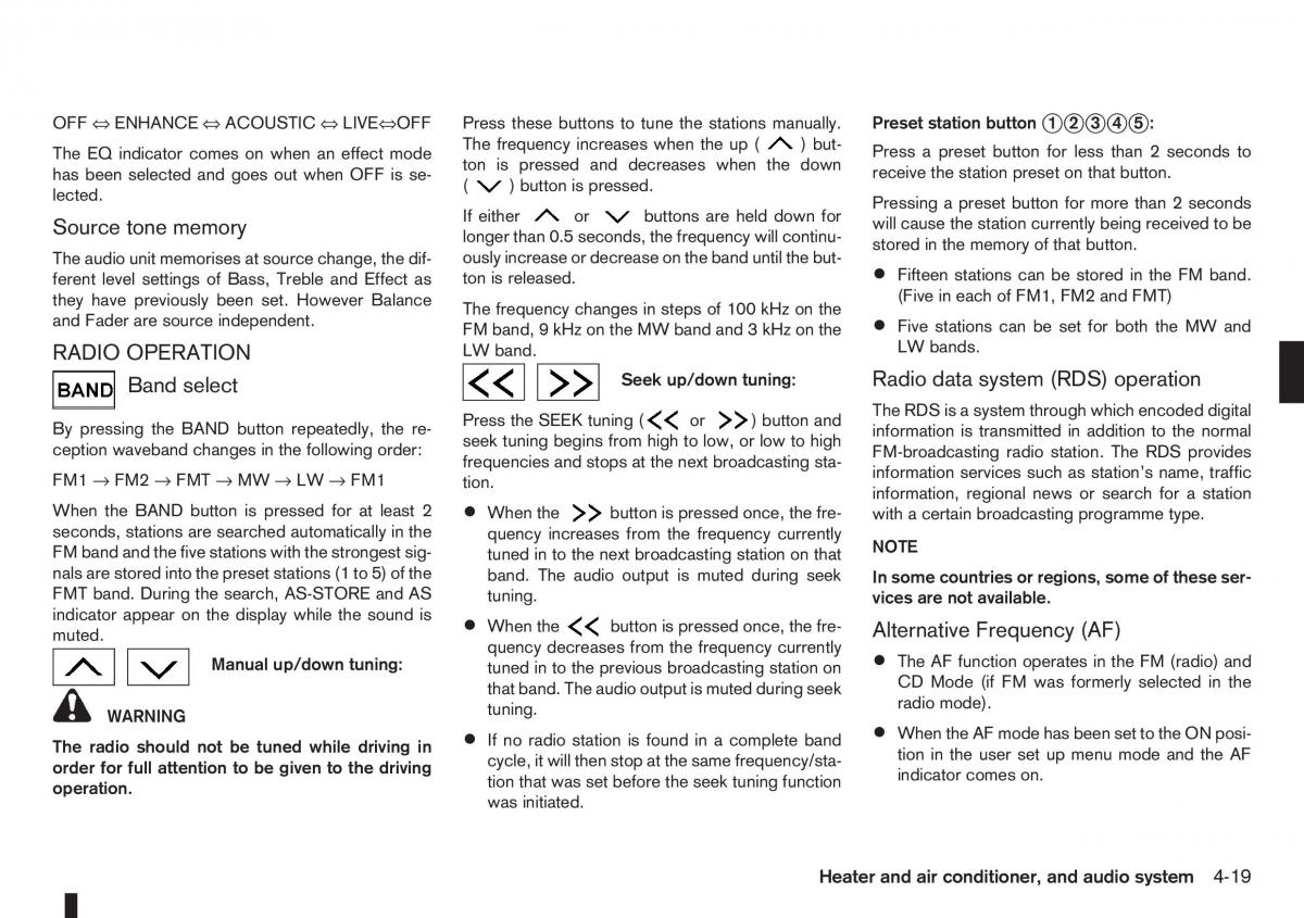 Nissan Note I 1 E11 owners manual / page 103