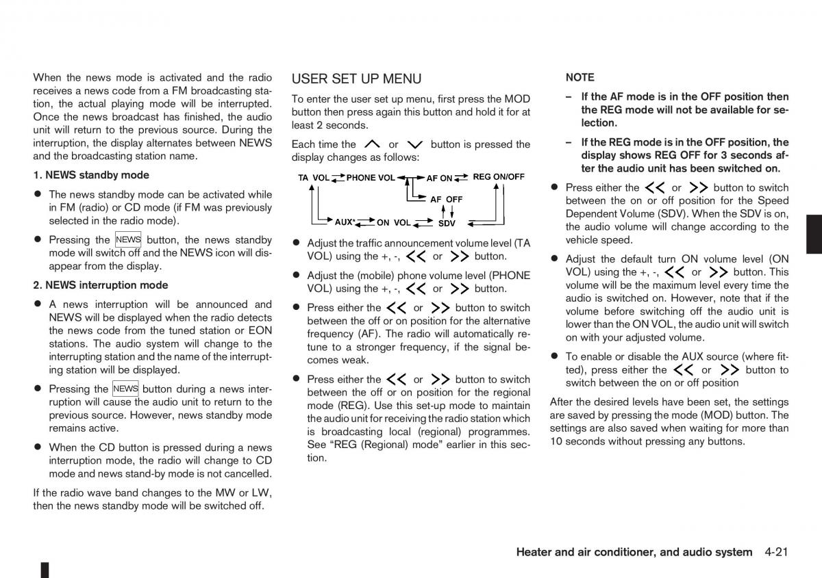 Nissan Note I 1 E11 owners manual / page 105