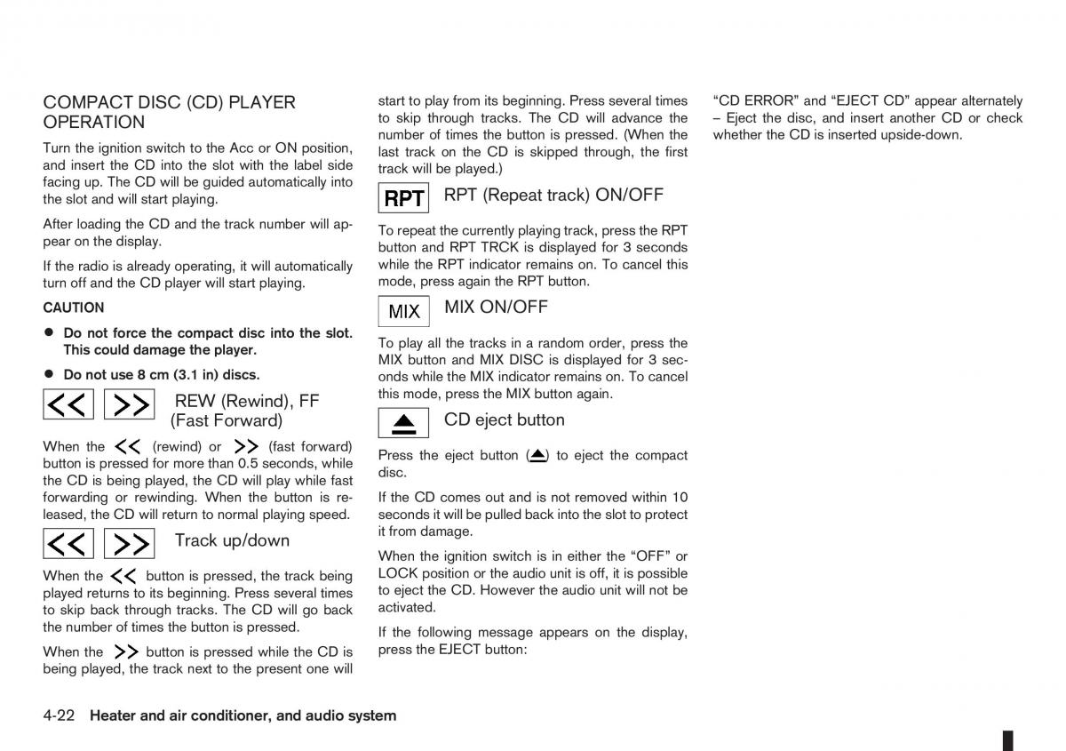 Nissan Note I 1 E11 owners manual / page 106