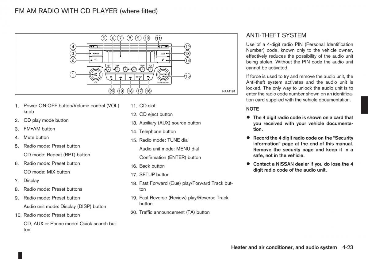 Nissan Note I 1 E11 owners manual / page 107