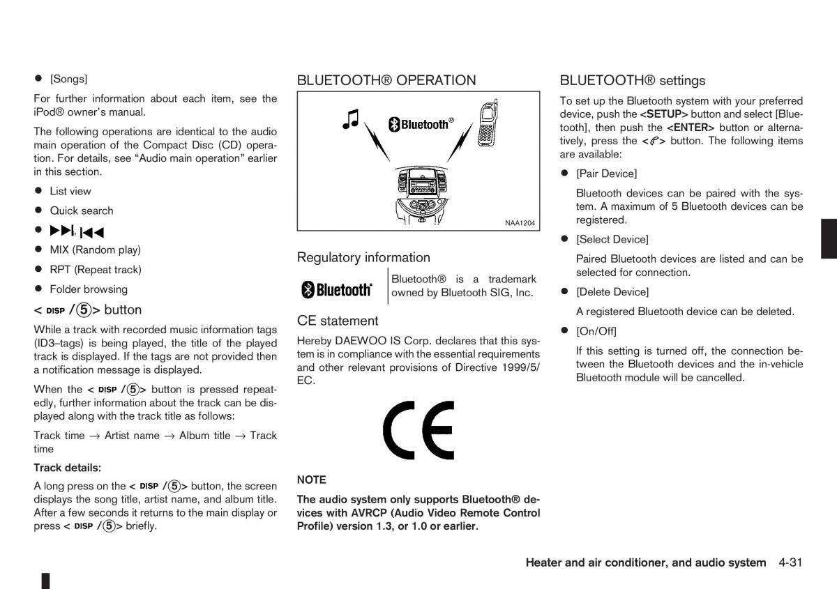 Nissan Note I 1 E11 owners manual / page 115