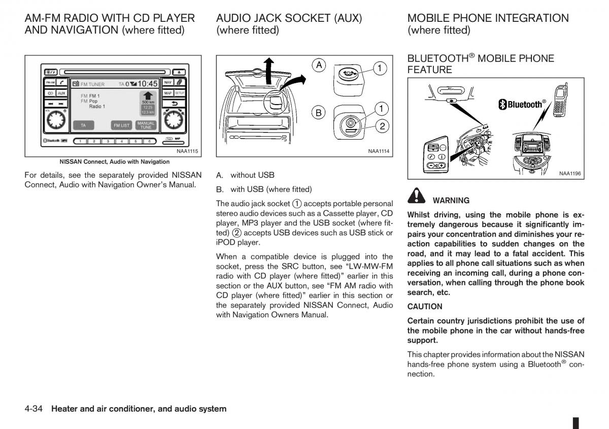 Nissan Note I 1 E11 owners manual / page 118