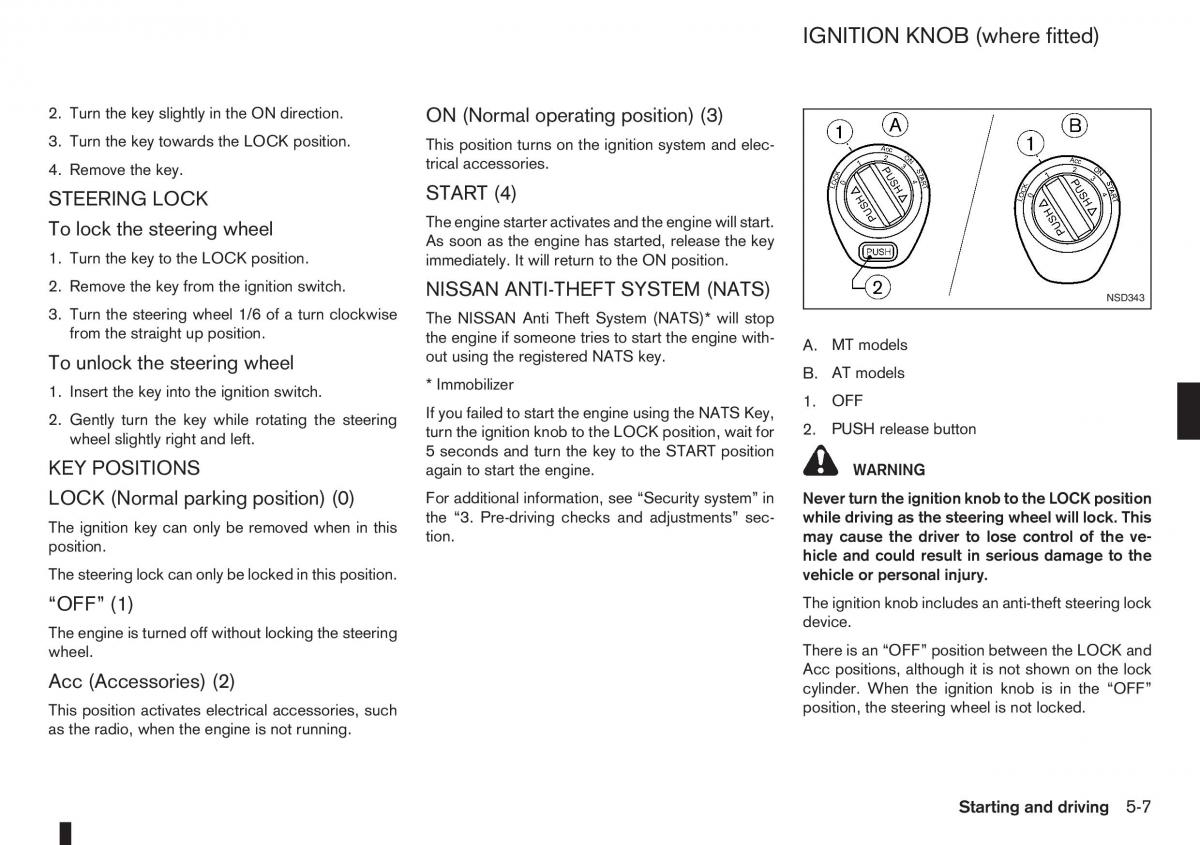 Nissan Note I 1 E11 owners manual / page 131