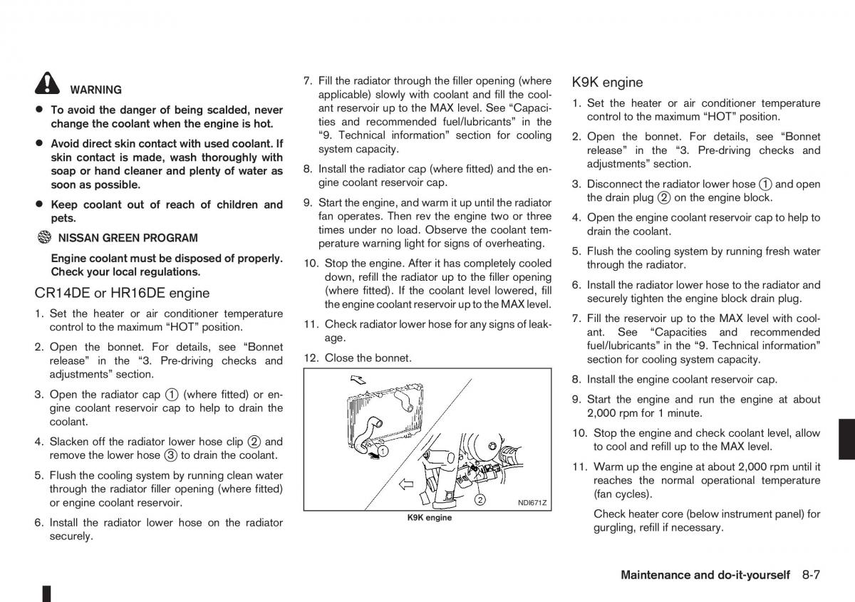 Nissan Note I 1 E11 owners manual / page 183