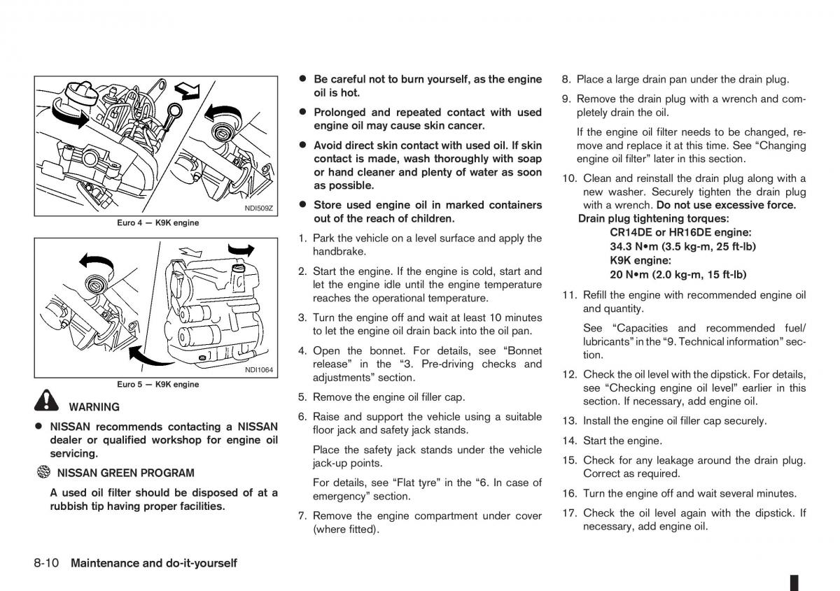 Nissan Note I 1 E11 owners manual / page 186