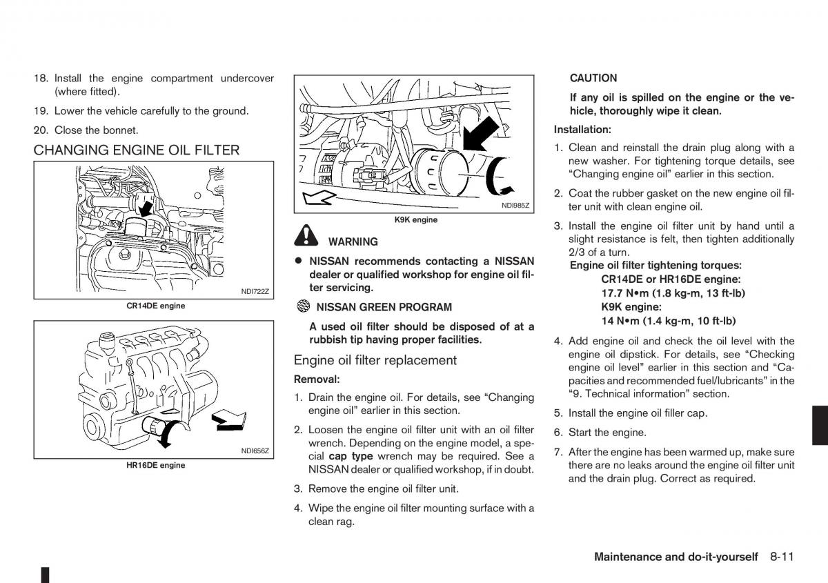 Nissan Note I 1 E11 owners manual / page 187