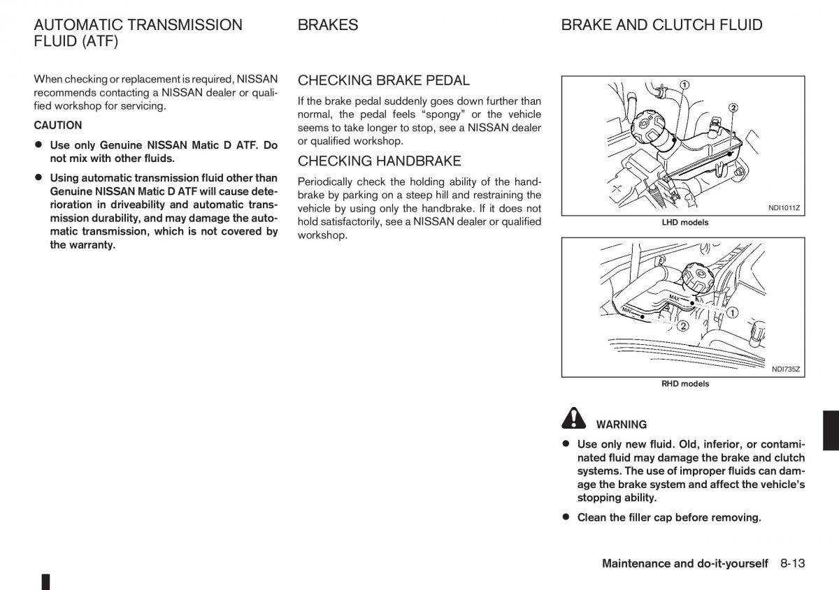 Nissan Note I 1 E11 owners manual / page 189