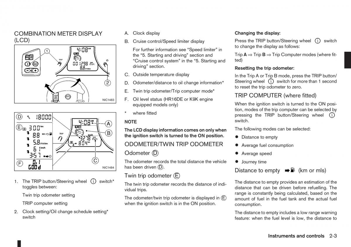 Nissan Note I 1 E11 owners manual / page 45