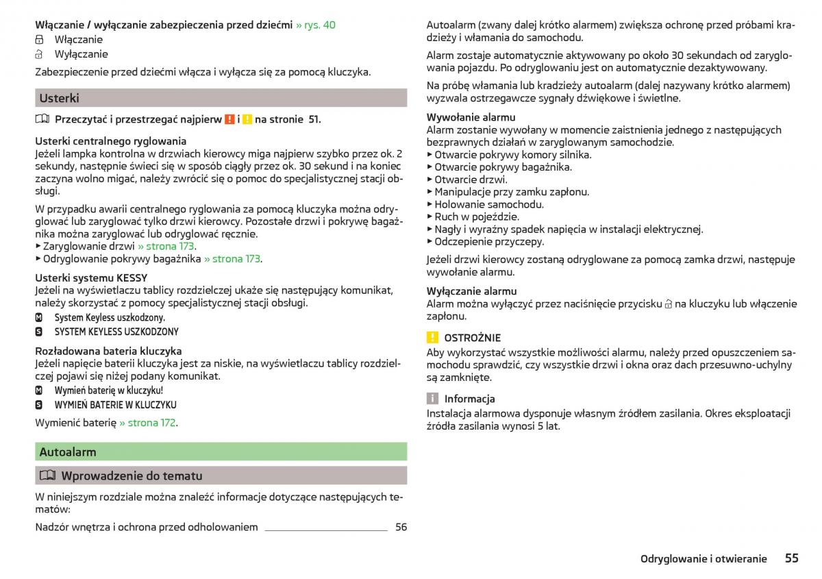 Skoda Rapid instrukcja obslugi / page 57