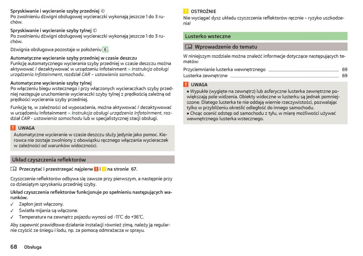 Skoda Rapid instrukcja obslugi / page 70