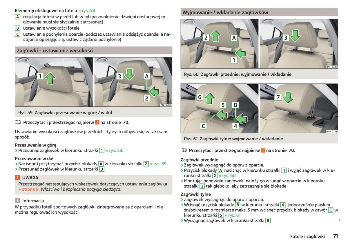 Skoda Rapid instrukcja obslugi / page 73