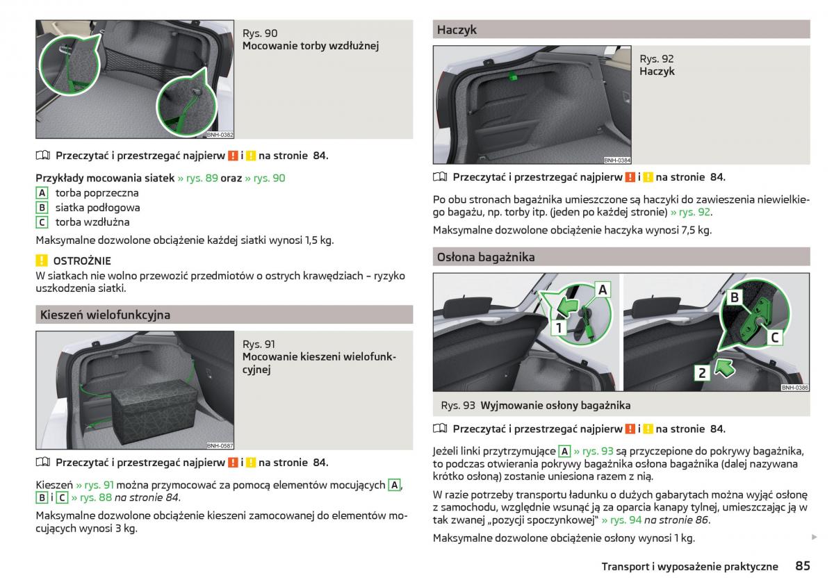 Skoda Rapid instrukcja obslugi / page 87