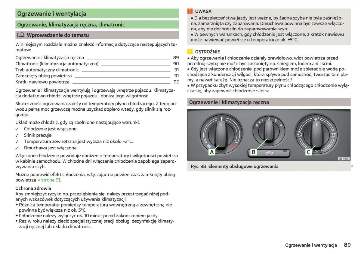 Skoda Rapid instrukcja obslugi / page 91