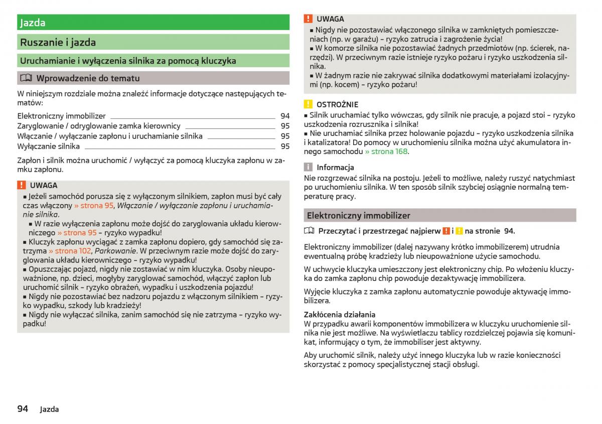 Skoda Rapid instrukcja obslugi / page 96