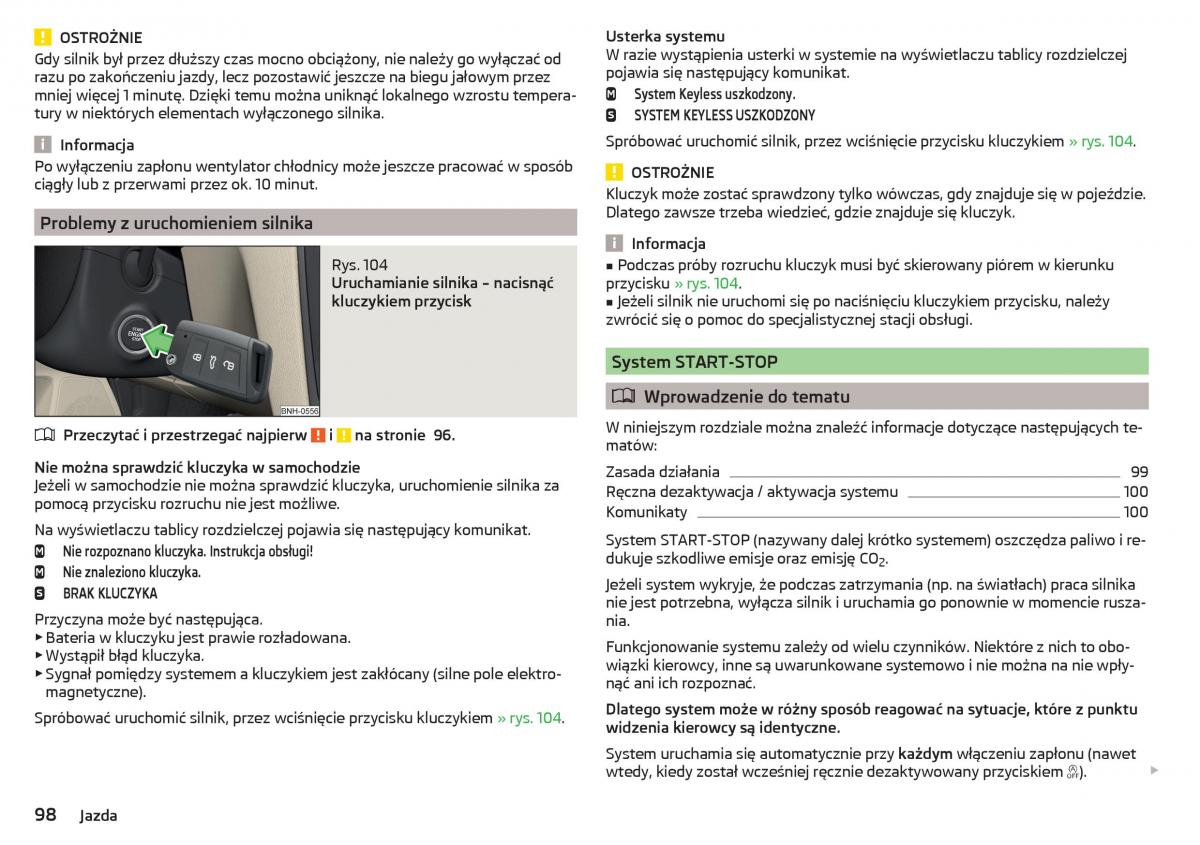 Skoda Rapid instrukcja obslugi / page 100