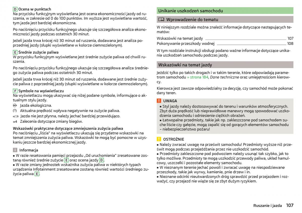 Skoda Rapid instrukcja obslugi / page 109