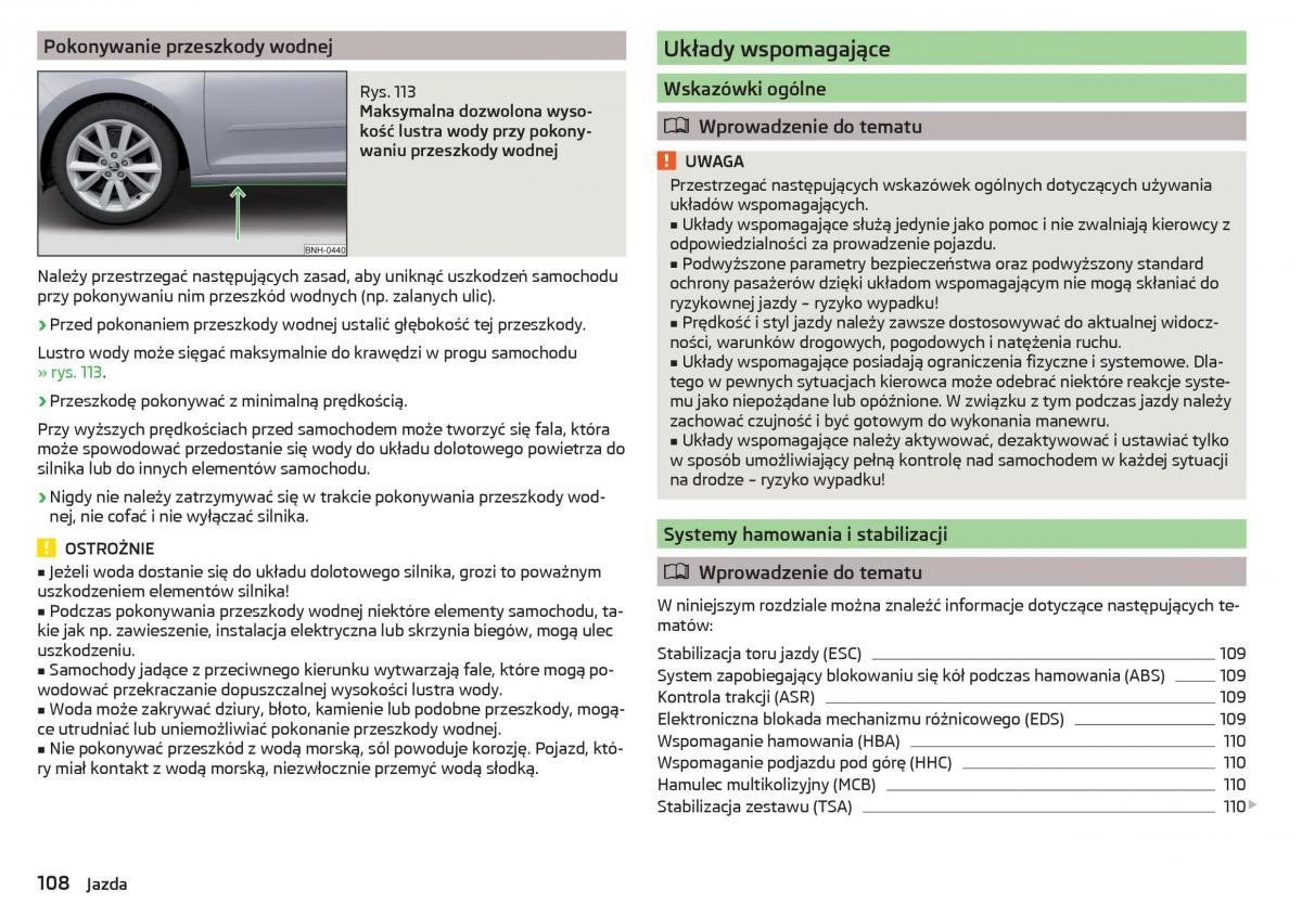 Skoda Rapid instrukcja obslugi / page 110