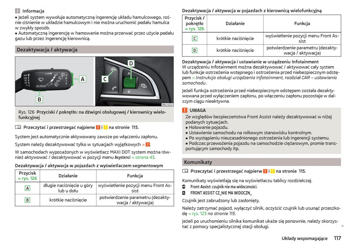 Skoda Rapid instrukcja obslugi / page 119