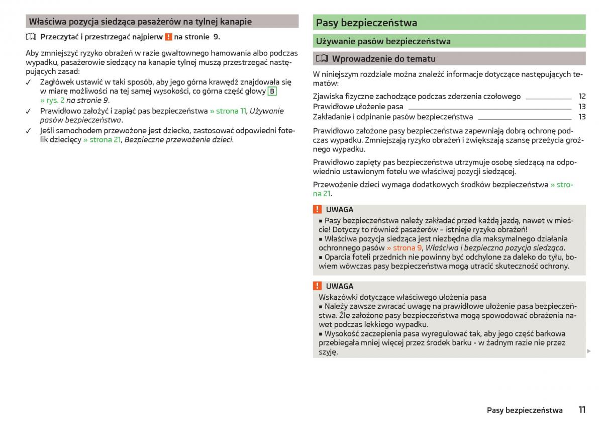 Skoda Rapid instrukcja obslugi / page 13