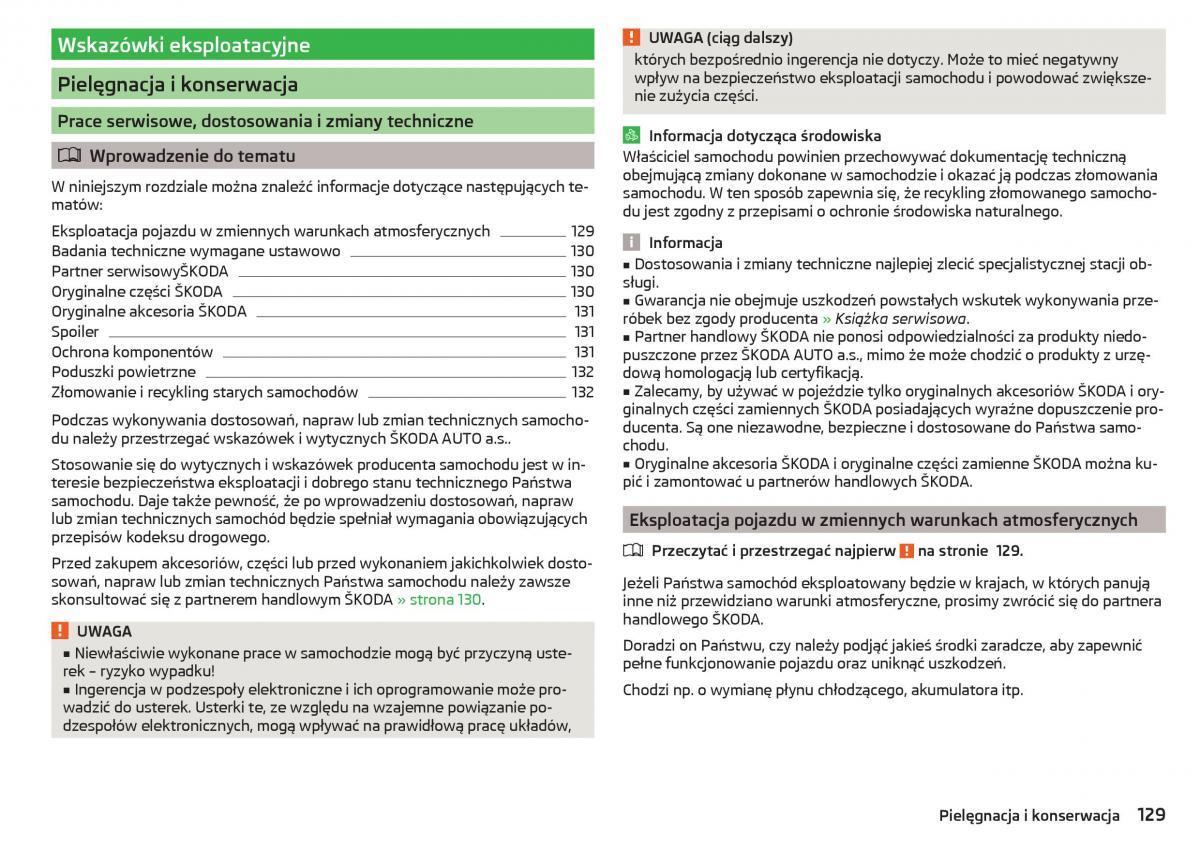 Skoda Rapid instrukcja obslugi / page 131