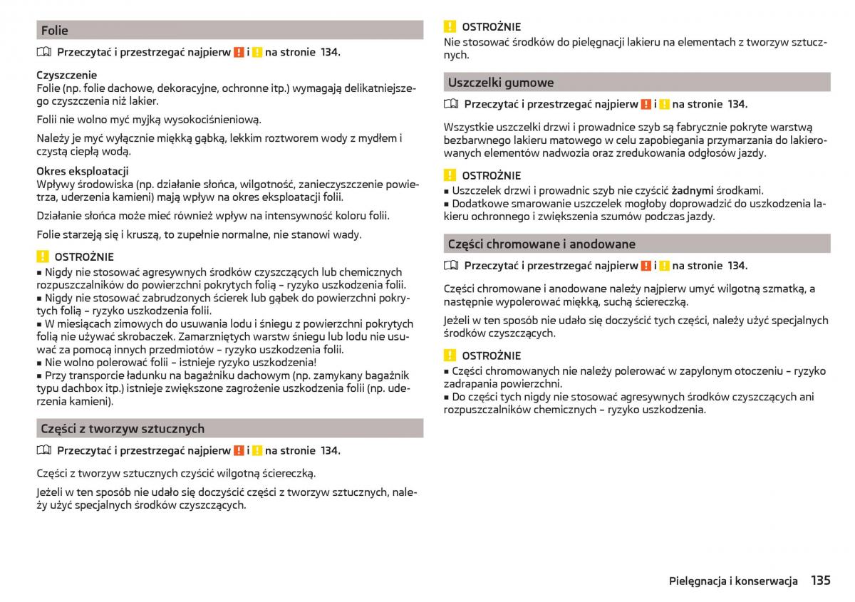 Skoda Rapid instrukcja obslugi / page 137