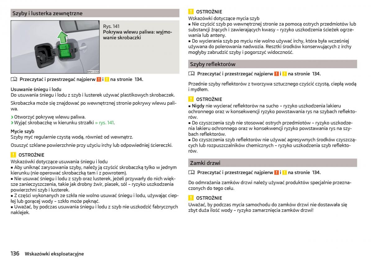 Skoda Rapid instrukcja obslugi / page 138