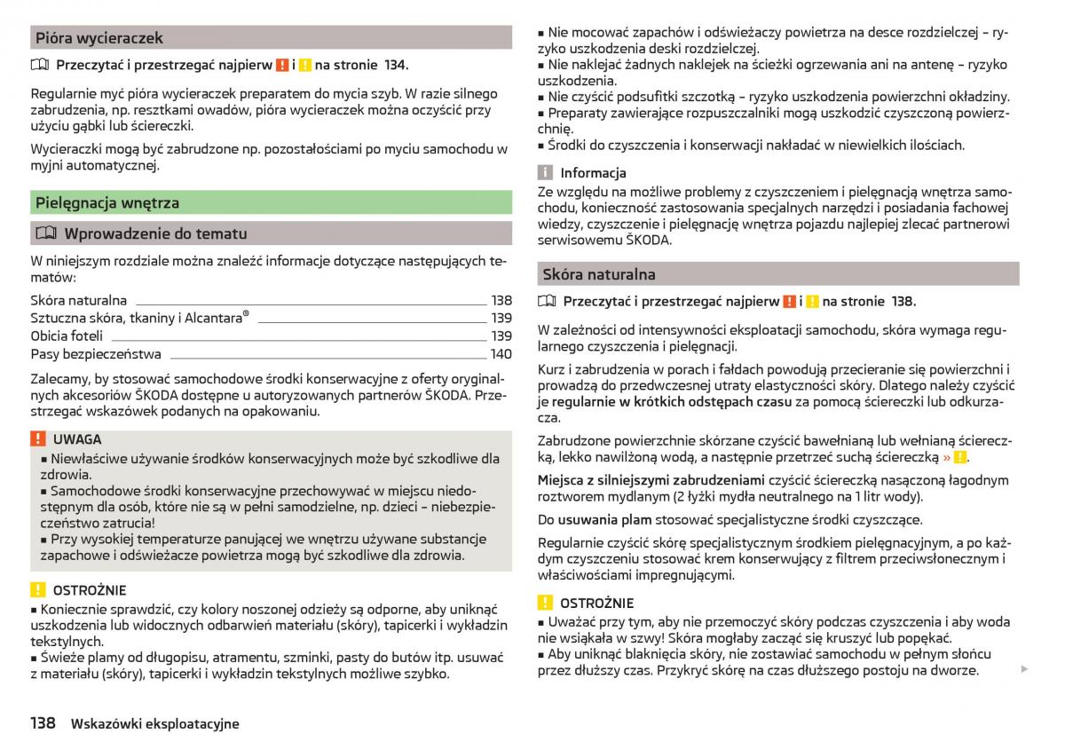 Skoda Rapid instrukcja obslugi / page 140