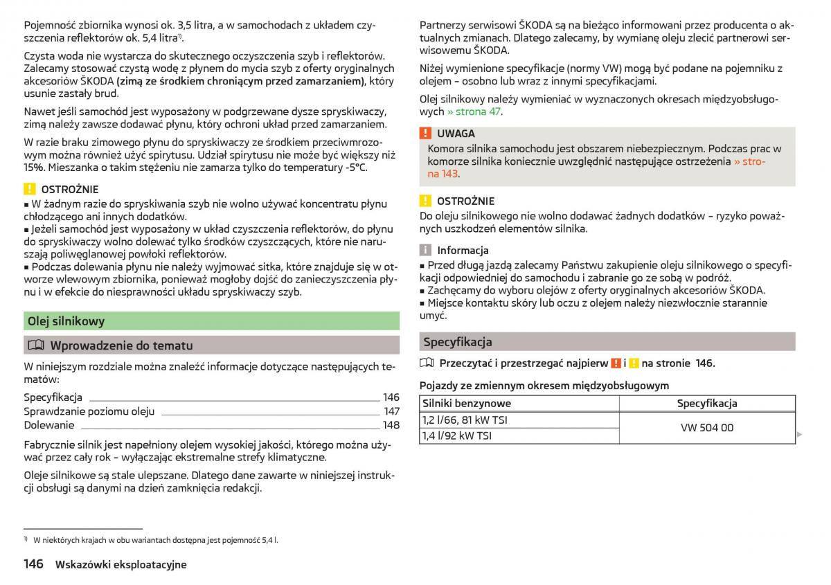 Skoda Rapid instrukcja obslugi / page 148