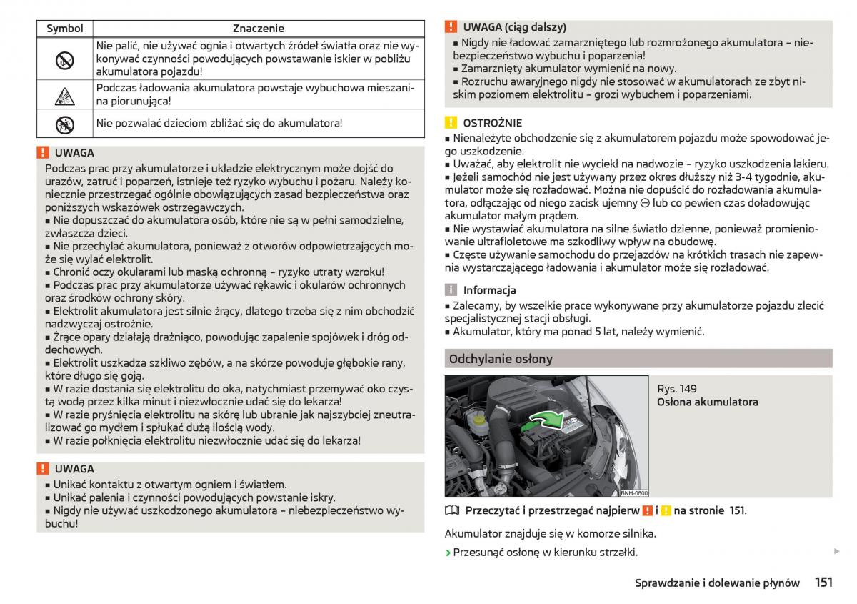 Skoda Rapid instrukcja obslugi / page 153