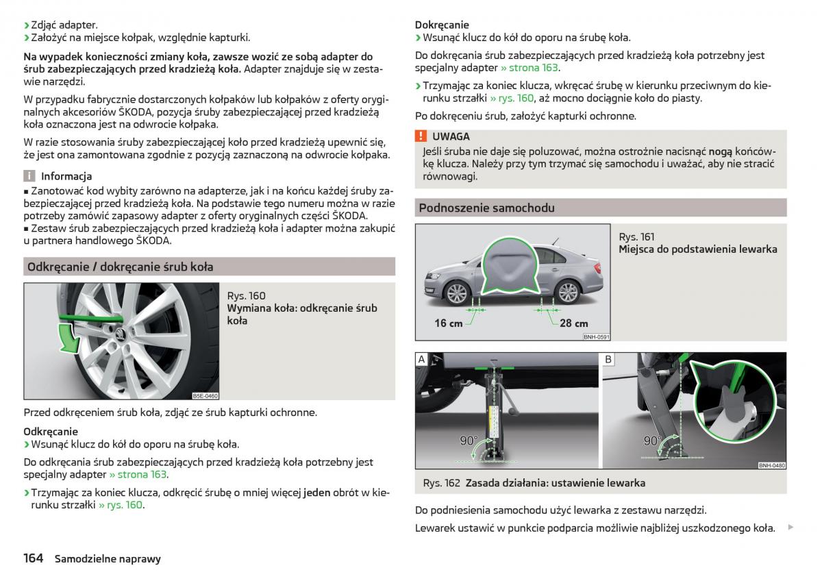 Skoda Rapid instrukcja obslugi / page 166