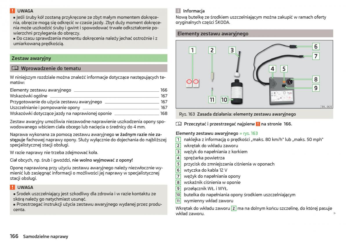 Skoda Rapid instrukcja obslugi / page 168