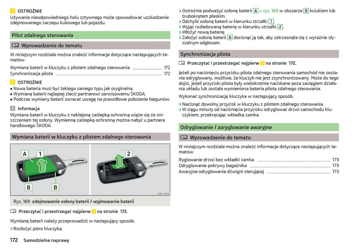 Skoda Rapid instrukcja obslugi / page 174