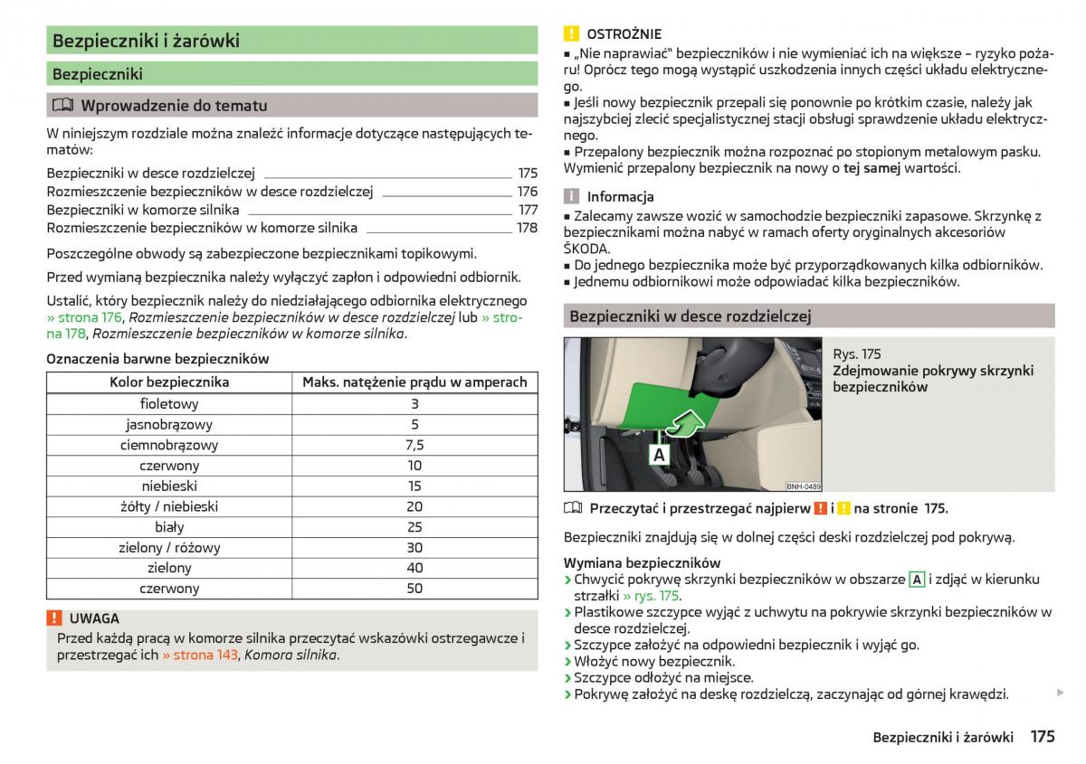 Skoda Rapid instrukcja obslugi / page 177