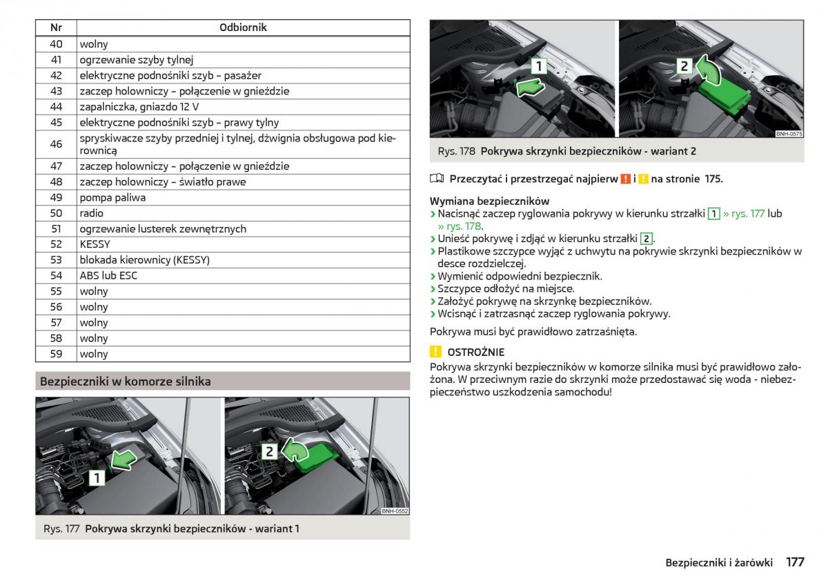 Skoda Rapid instrukcja obslugi / page 179