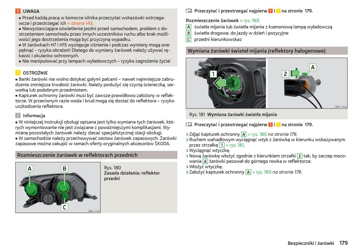 Skoda Rapid instrukcja obslugi / page 181