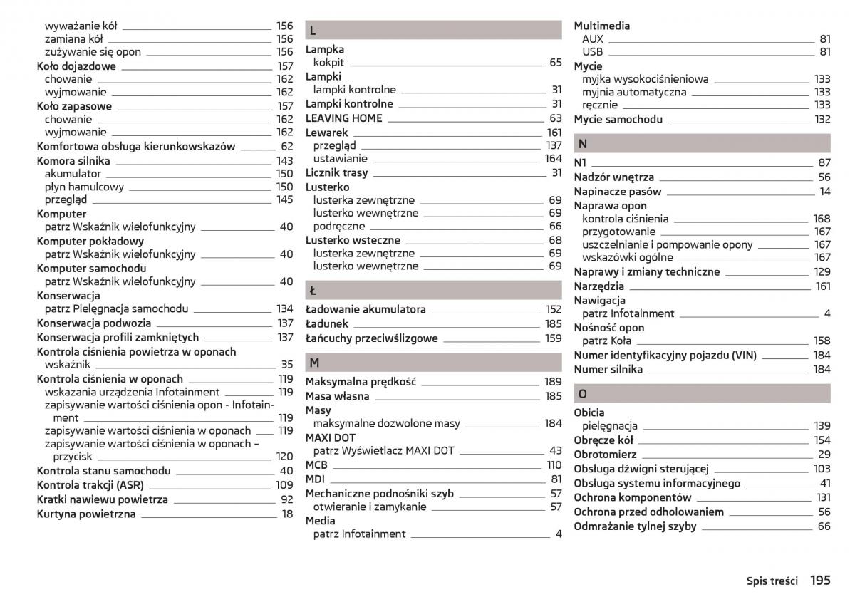 Skoda Rapid instrukcja obslugi / page 197