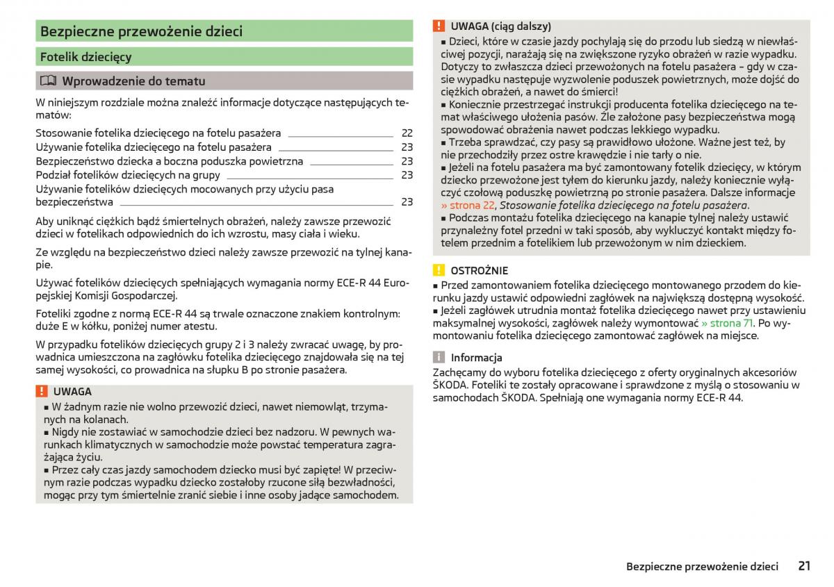 Skoda Rapid instrukcja obslugi / page 23