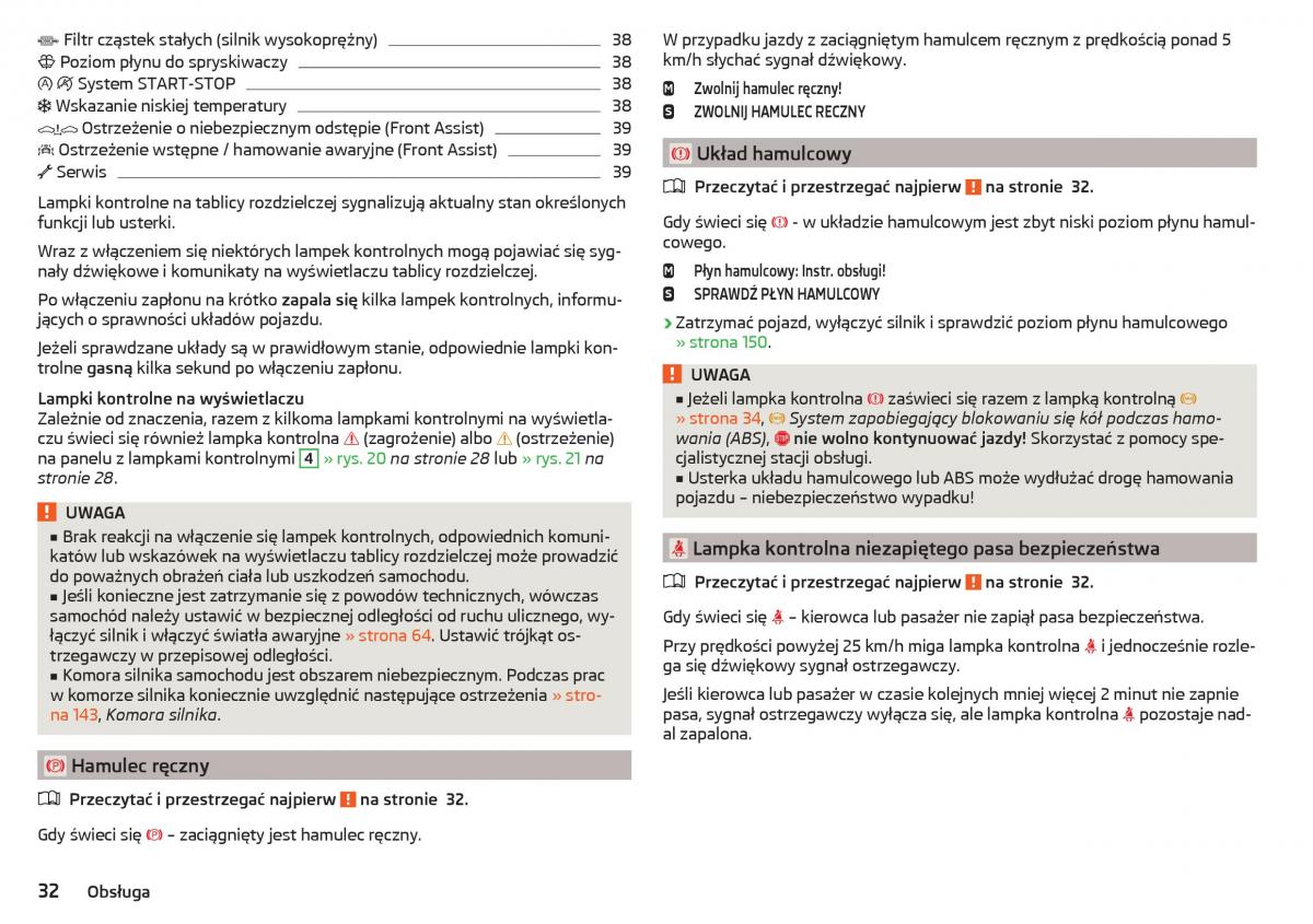 Skoda Rapid instrukcja obslugi / page 34