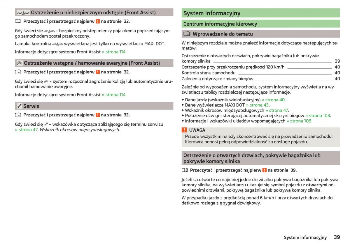 Skoda Rapid instrukcja obslugi / page 41