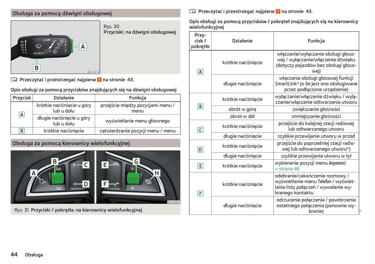 Skoda Rapid instrukcja obslugi / page 46