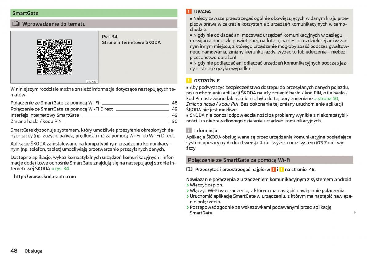 Skoda Rapid instrukcja obslugi / page 50