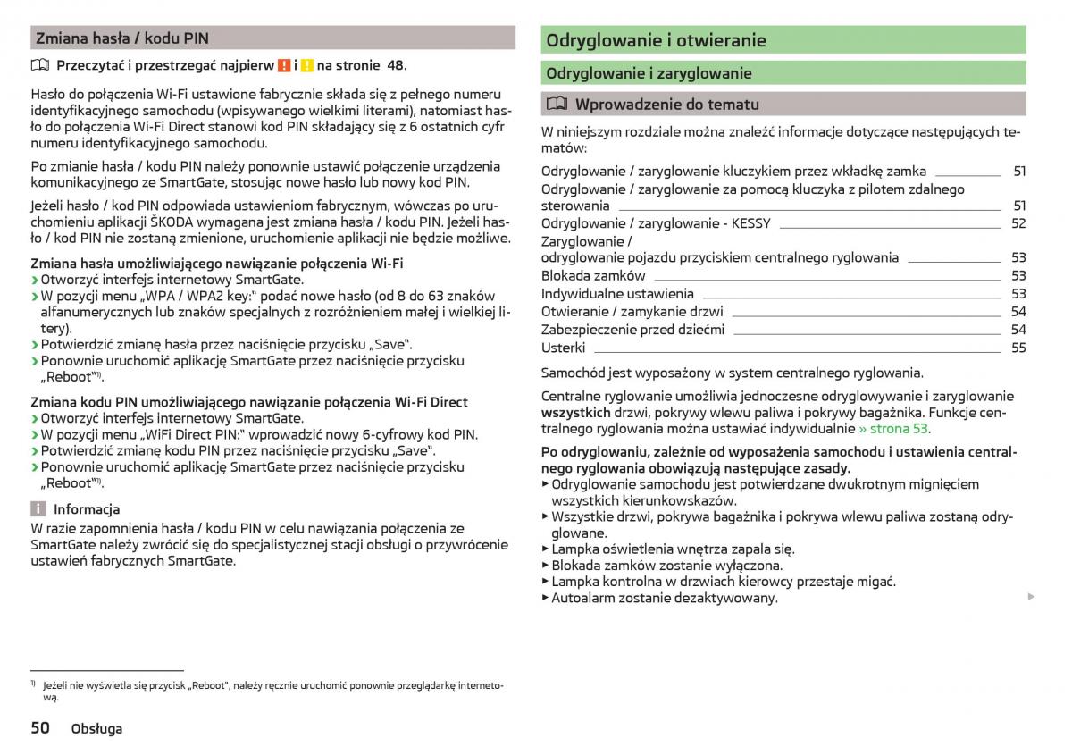 Skoda Rapid instrukcja obslugi / page 52