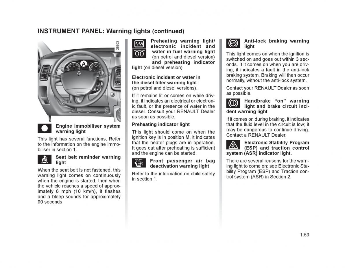 Renault Trafic II 2 owners manual / page 58