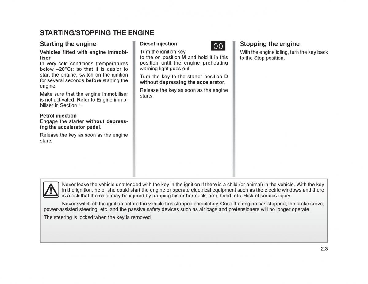 Renault Trafic II 2 owners manual / page 80