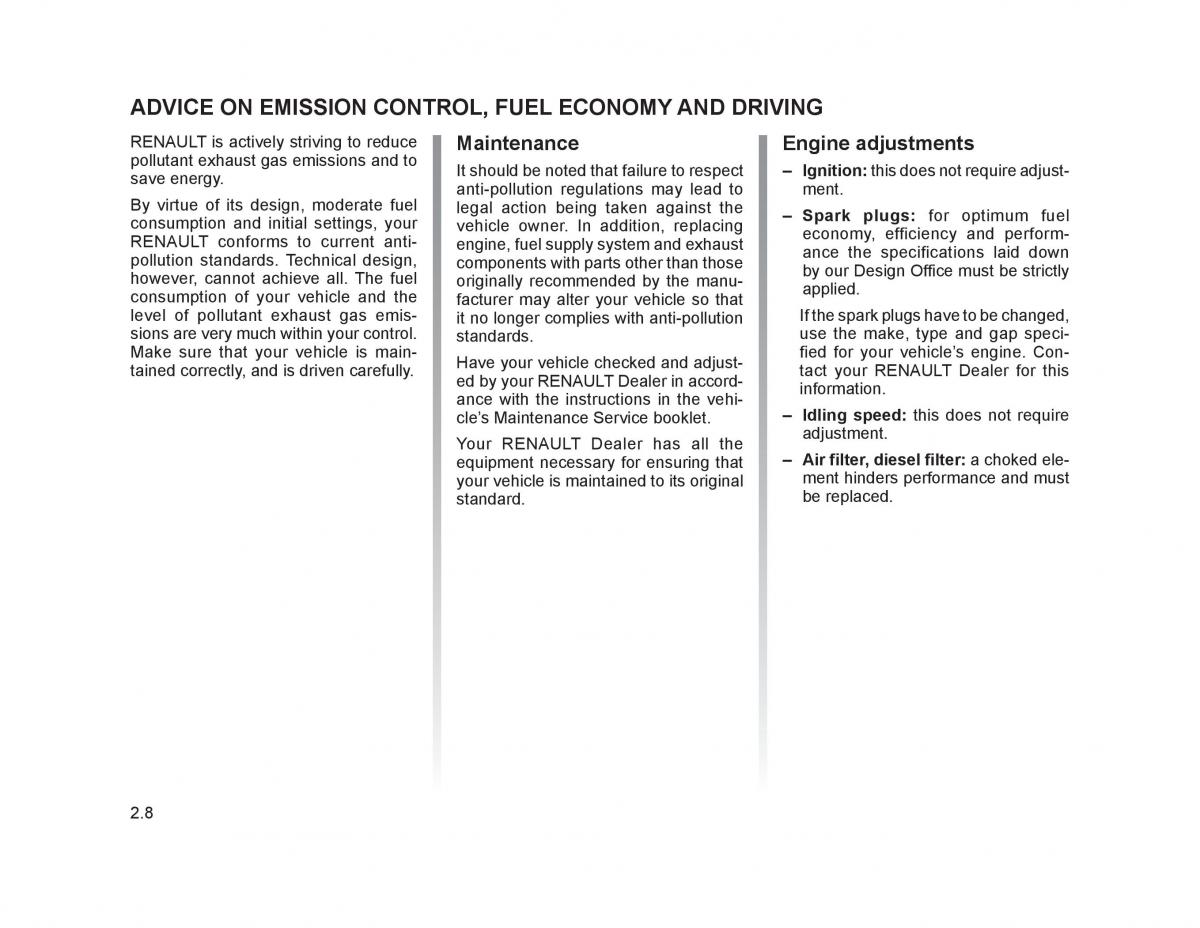 Renault Trafic II 2 owners manual / page 85