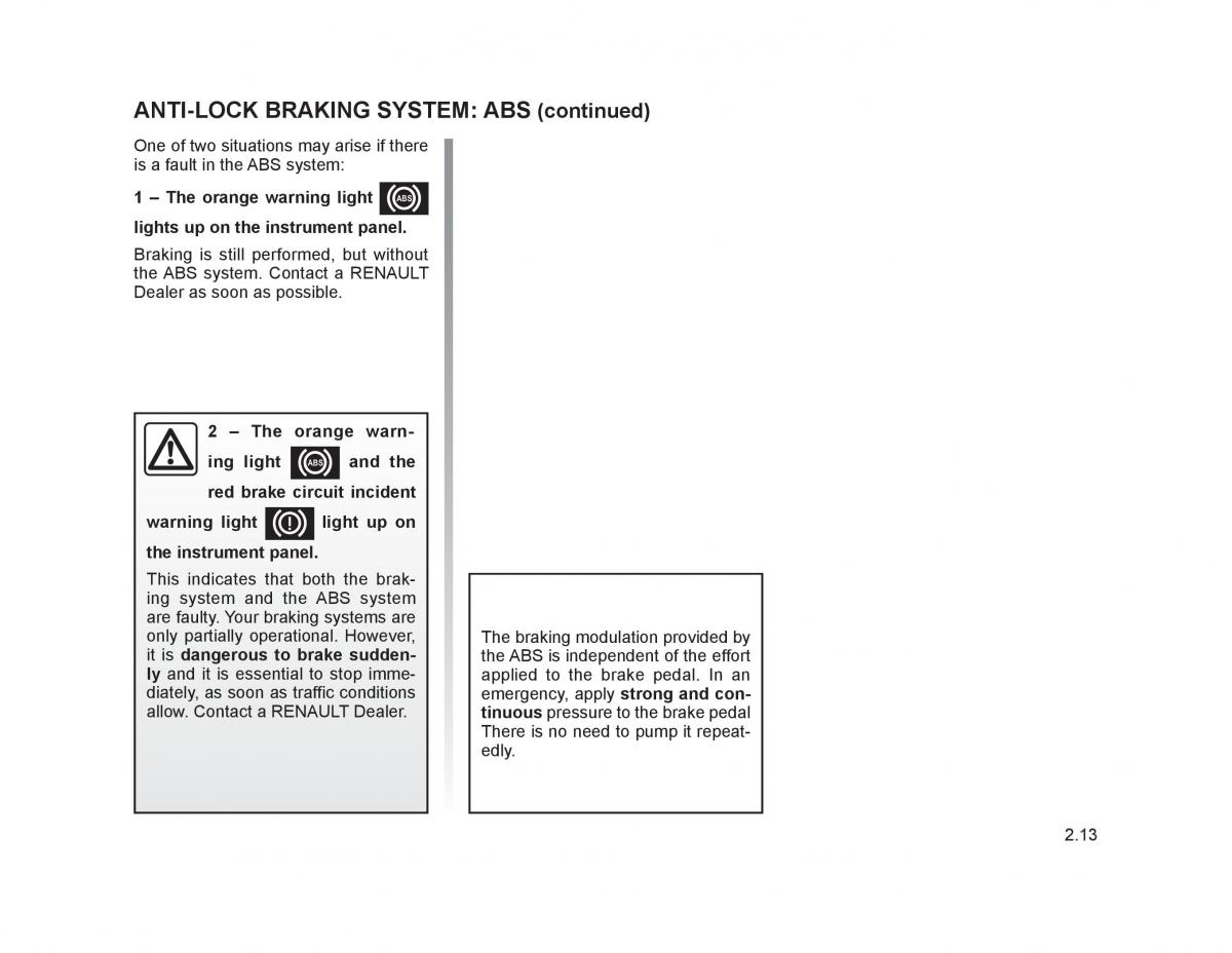 Renault Trafic II 2 owners manual / page 90