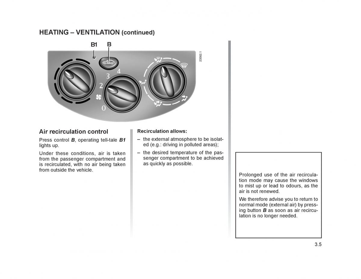 Renault Trafic II 2 owners manual / page 108