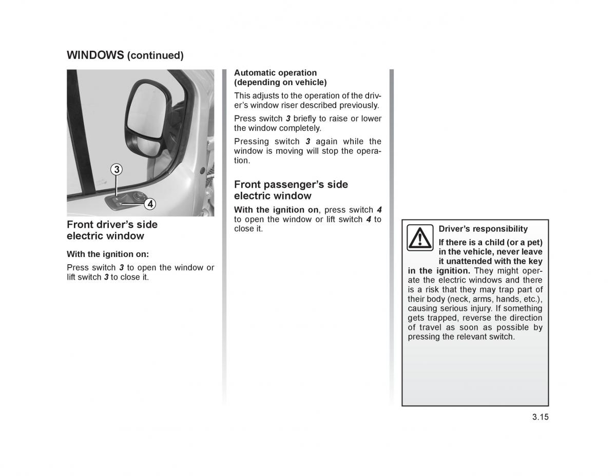 Renault Trafic II 2 owners manual / page 118