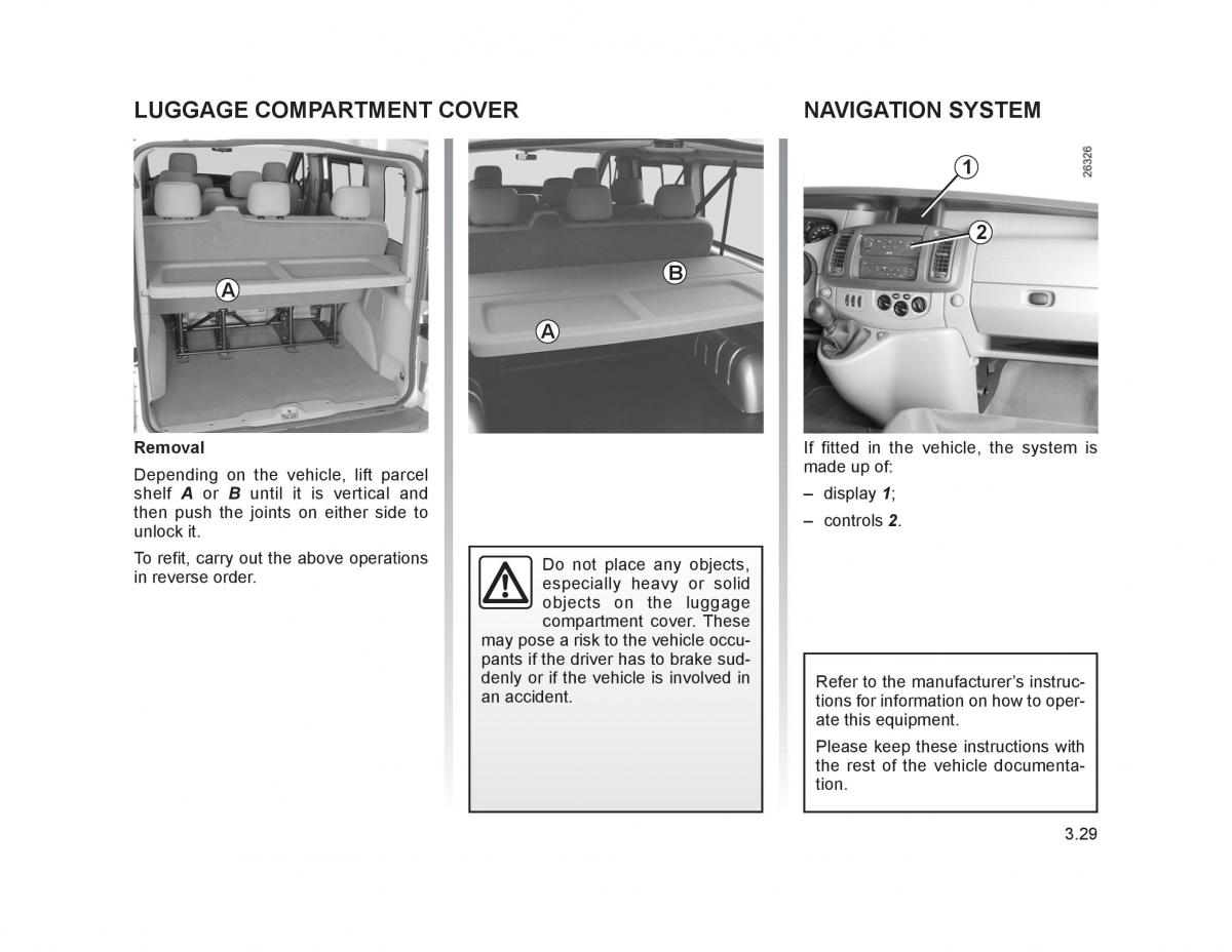 Renault Trafic II 2 owners manual / page 132