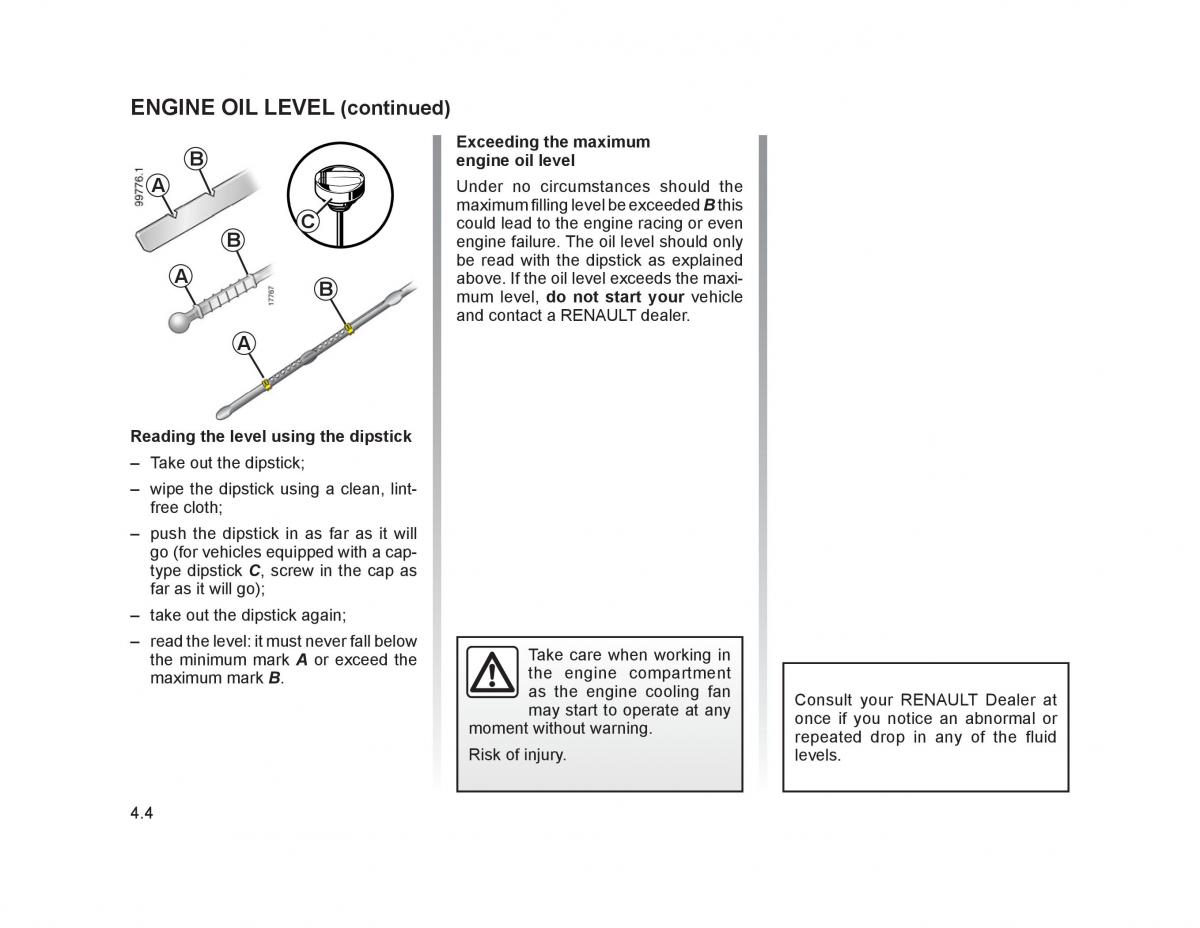 Renault Trafic II 2 owners manual / page 137